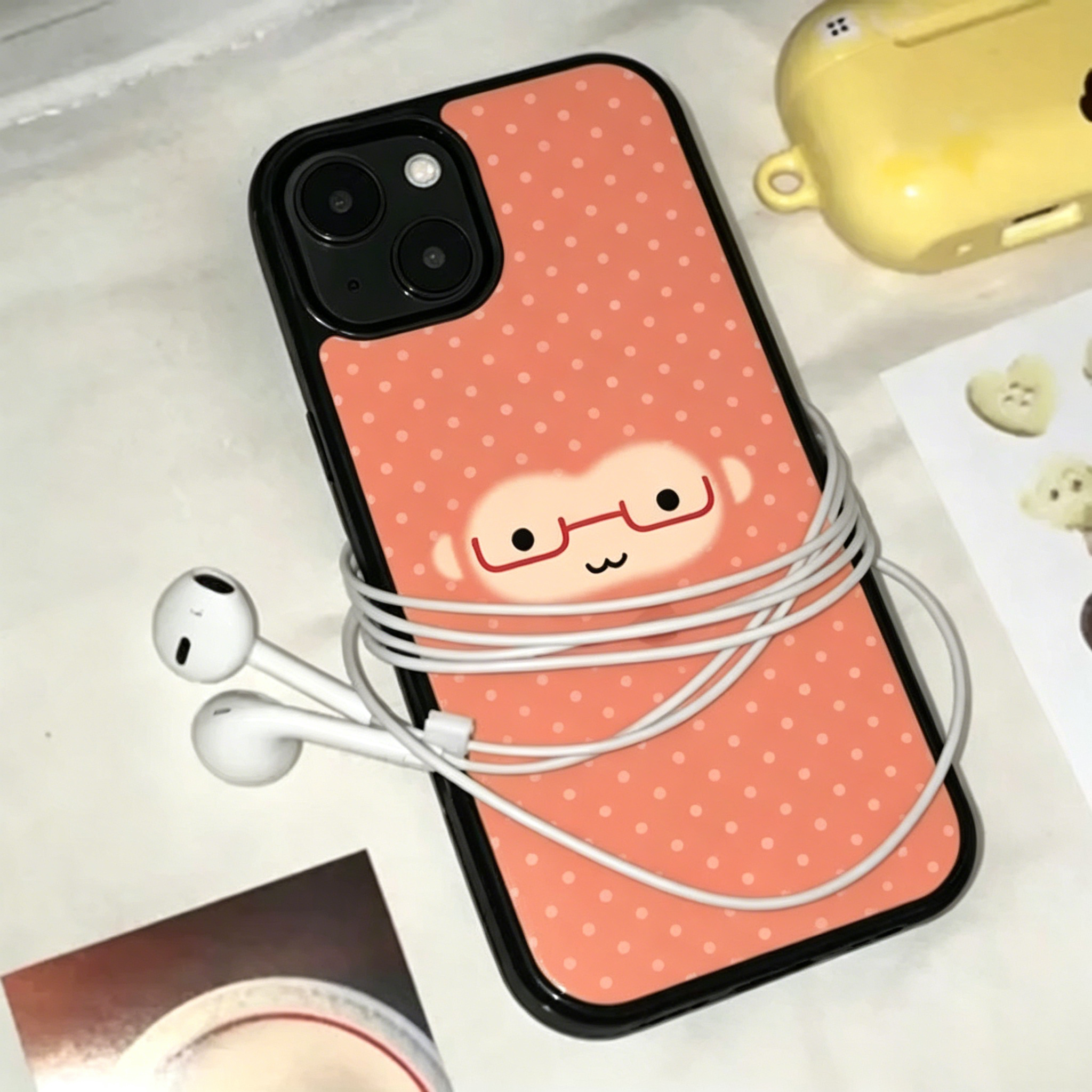 Phone Cases Y2K - Korean Ins Cute Orange Polka Dots