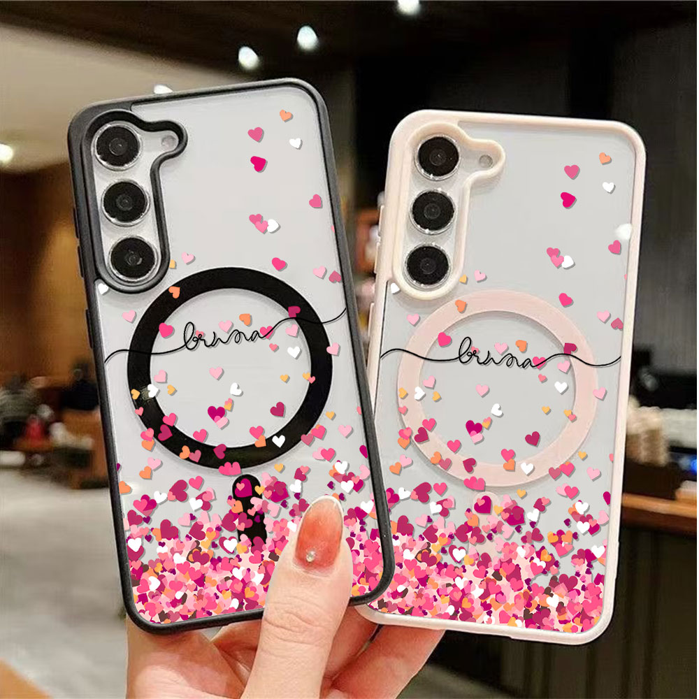 Phone Cases Pink - Pink Heart Print Phone Case For