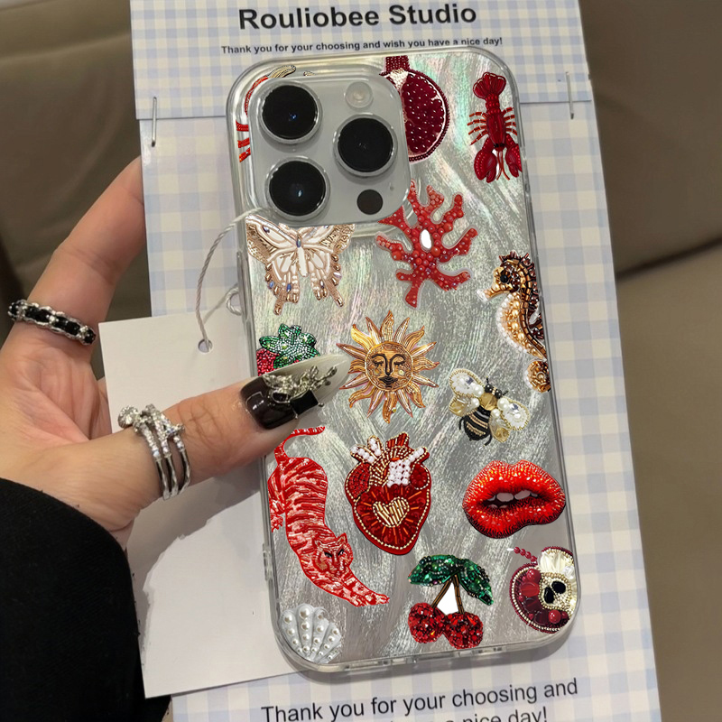 Phone Cases Online - Crab Fish Floral Heart-Shaped Stars Patterns