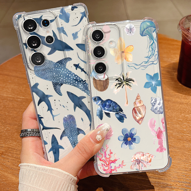 Phone Cases Clear - Whale Turtle Pattern Clear Phone Case