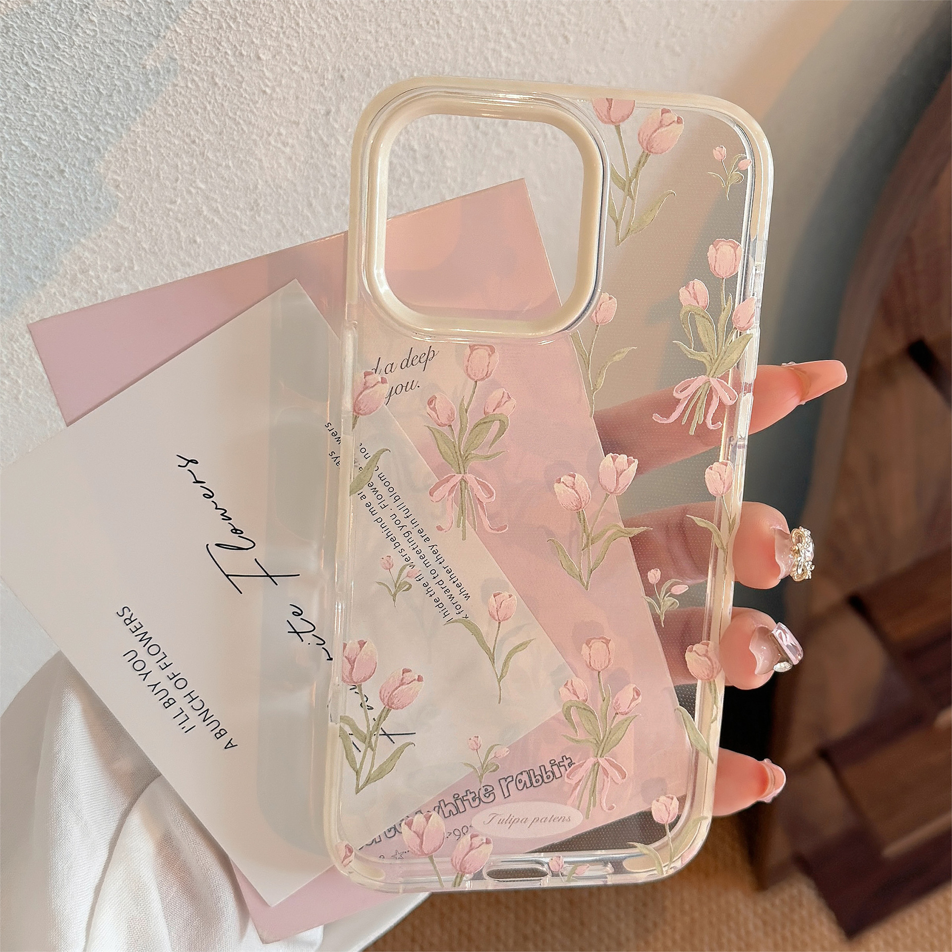Phone Cases Pink - Korean Full Screen Pink Tulip Flowers