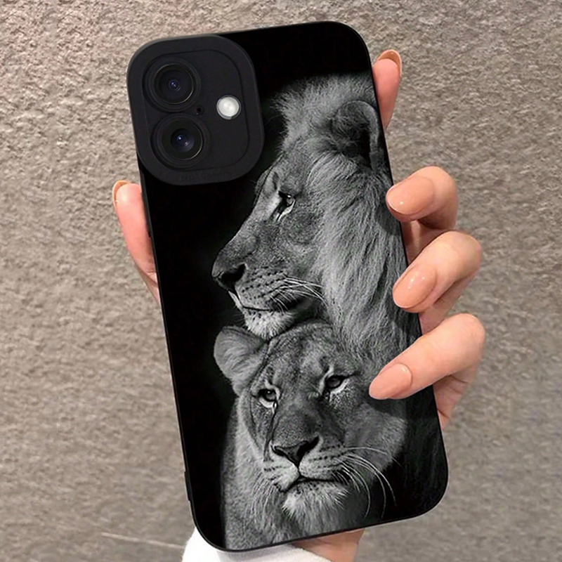 Phone Cases For Iphone 12 Pro Max - Detailed and Perforated Colorful Lion Print