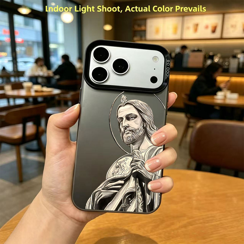 Phone Cases For Iphone 12 Pro Max - San Judas Tadeo Pattern Design Phone