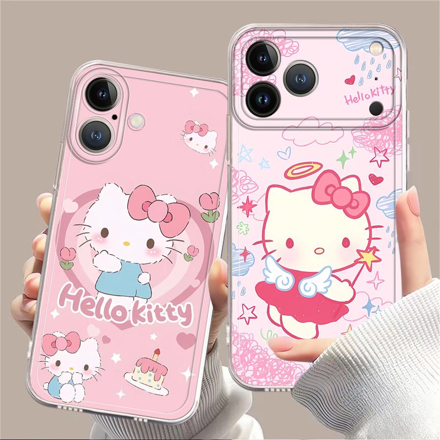 Phone Cases Pink - Pink Angel Hello Kitty Kuromi Clear