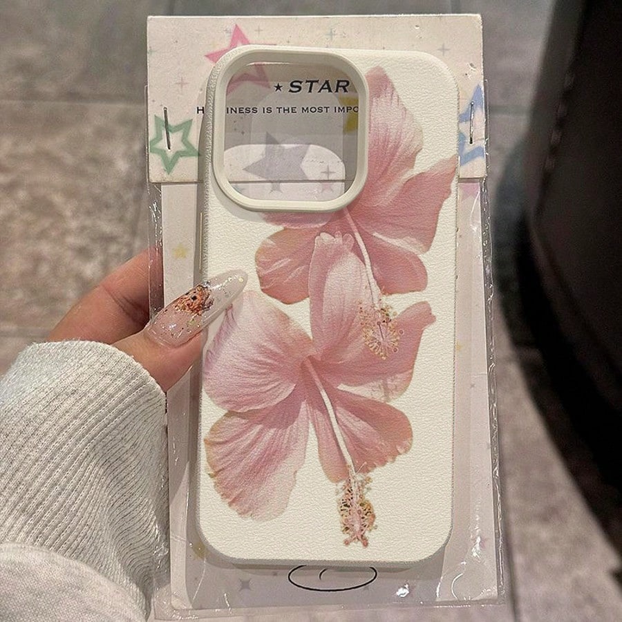 Phone Cases Pink - Pink Hibiscus Elegant High Aesthetic Phone