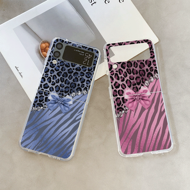 Phone Cases Pink - Creative Pink Blue Bow Leopard Printed