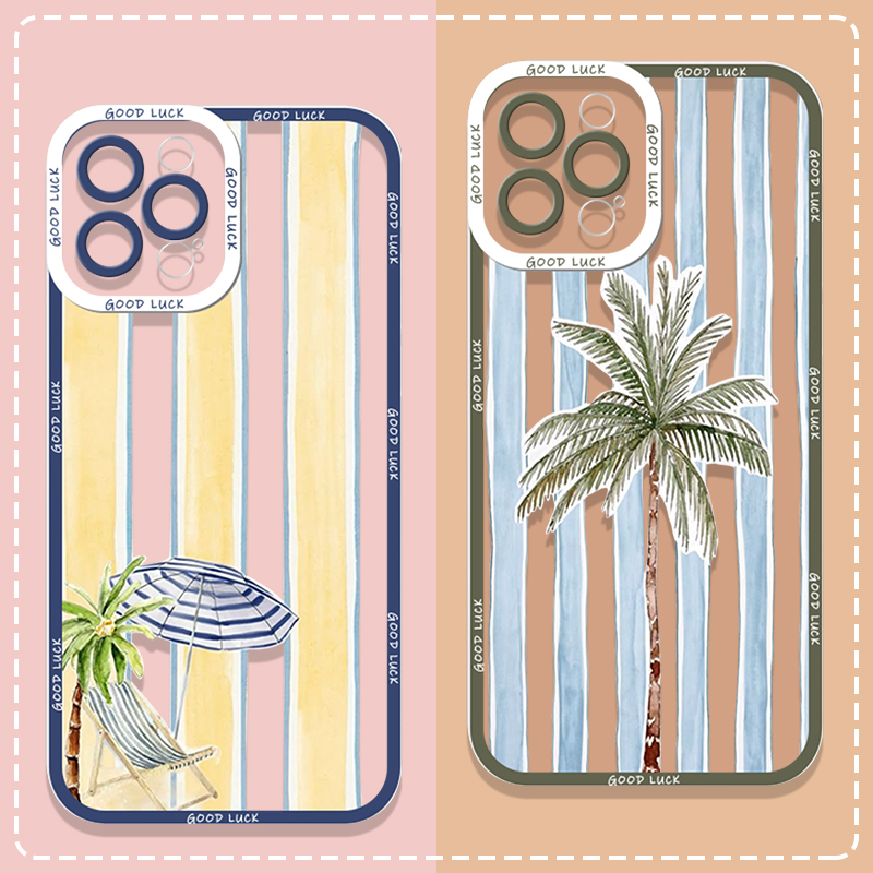 Summer Palm Coconut Tree Strip - مراجعة Phone Cases Clear وسعره