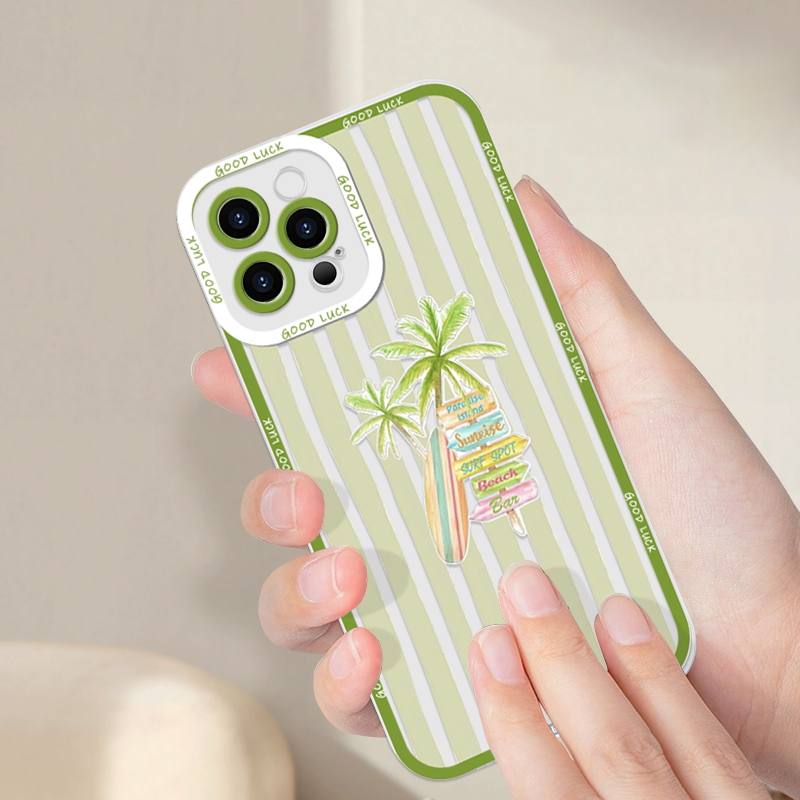 Summer Palm Coconut Tree Strip - مراجعة Phone Cases Clear وسعره
