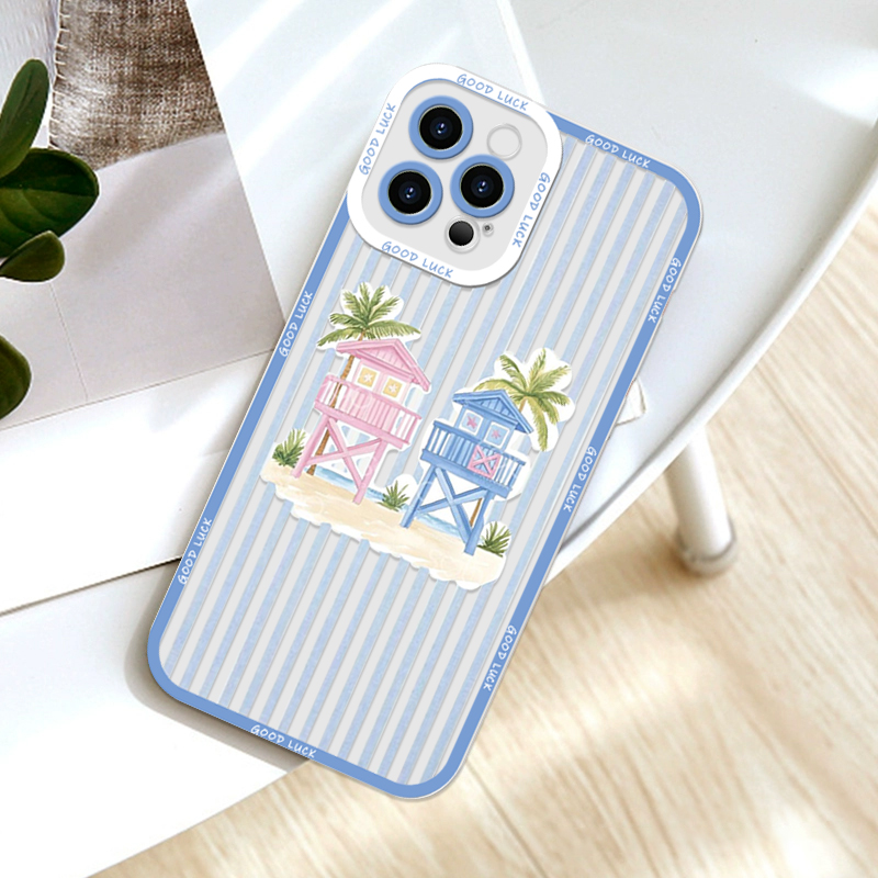 Summer Palm Coconut Tree Strip - مراجعة Phone Cases Clear وسعره