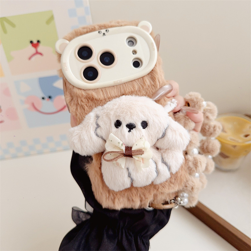 3D Cartoon Bowknot Puppy Warm  - مراجعة Phone Cases For Iphone 12 Pro Max وسعره