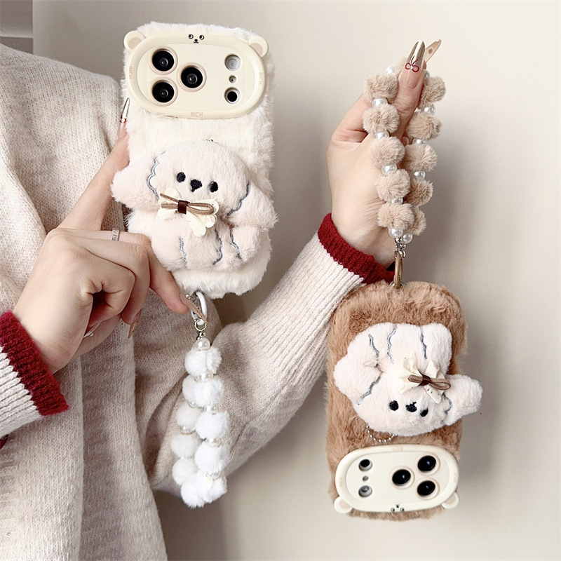 3D Cartoon Bowknot Puppy Warm  - مراجعة Phone Cases For Iphone 12 Pro Max وسعره