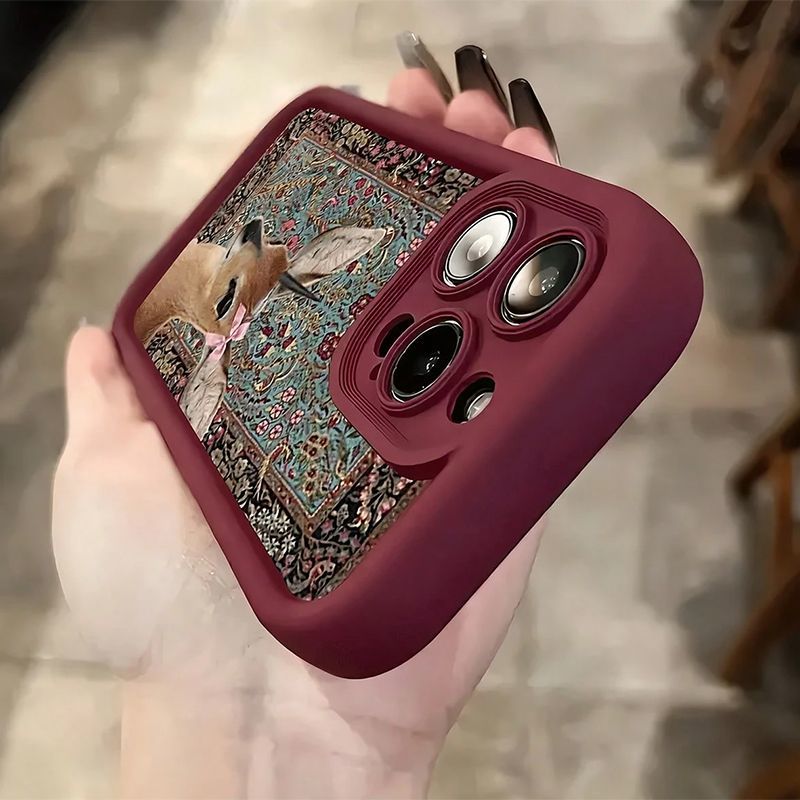 Wine Red Tapestry Deer Print C - مراجعة Phone Cases Red Deer وسعره