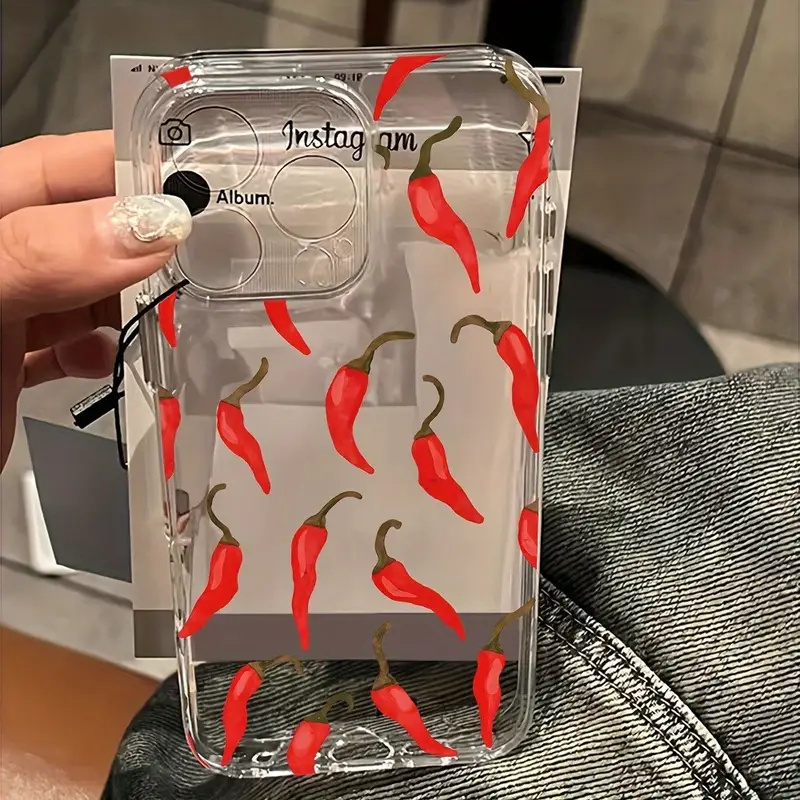 Red Chili Pepper Print Clear P - مراجعة Phone Cases Clear وسعره