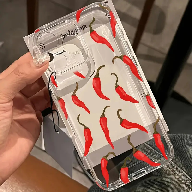 Red Chili Pepper Print Clear P - مراجعة Phone Cases Clear وسعره