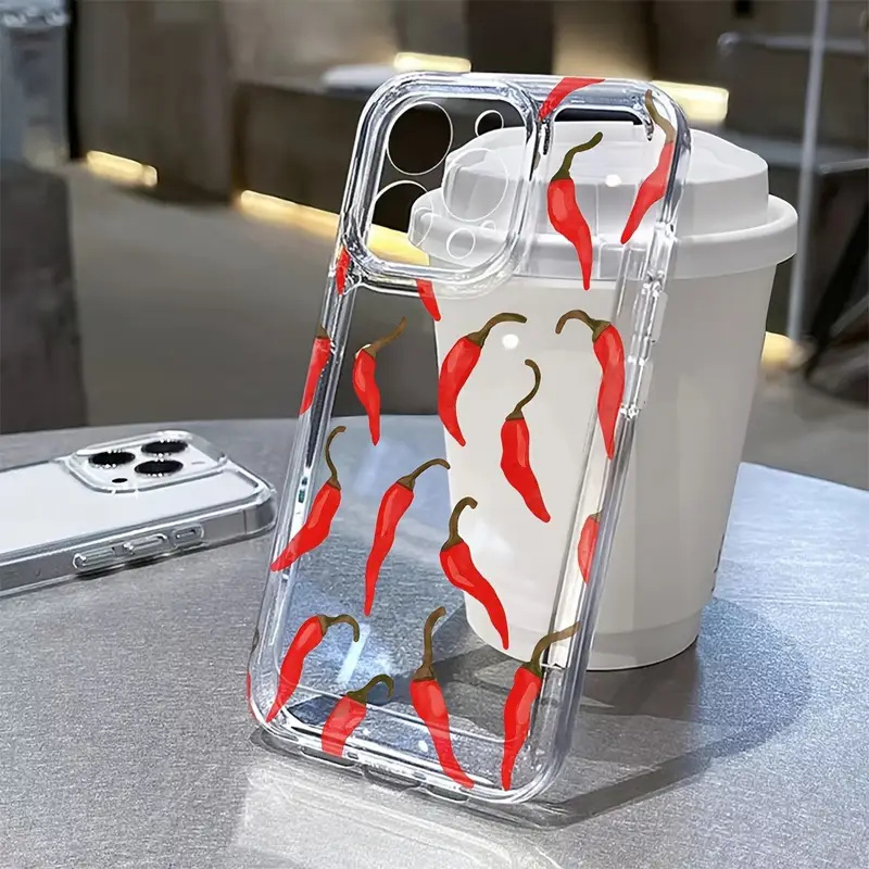 Red Chili Pepper Print Clear P - مراجعة Phone Cases Clear وسعره