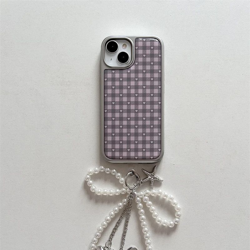 Pink Purple Heart-Shaped Check - مراجعة Phone Cases Y2K وسعره
