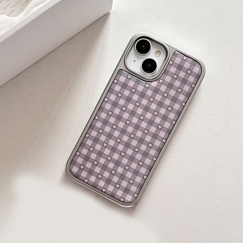 Pink Purple Heart-Shaped Check - مراجعة Phone Cases Y2K وسعره