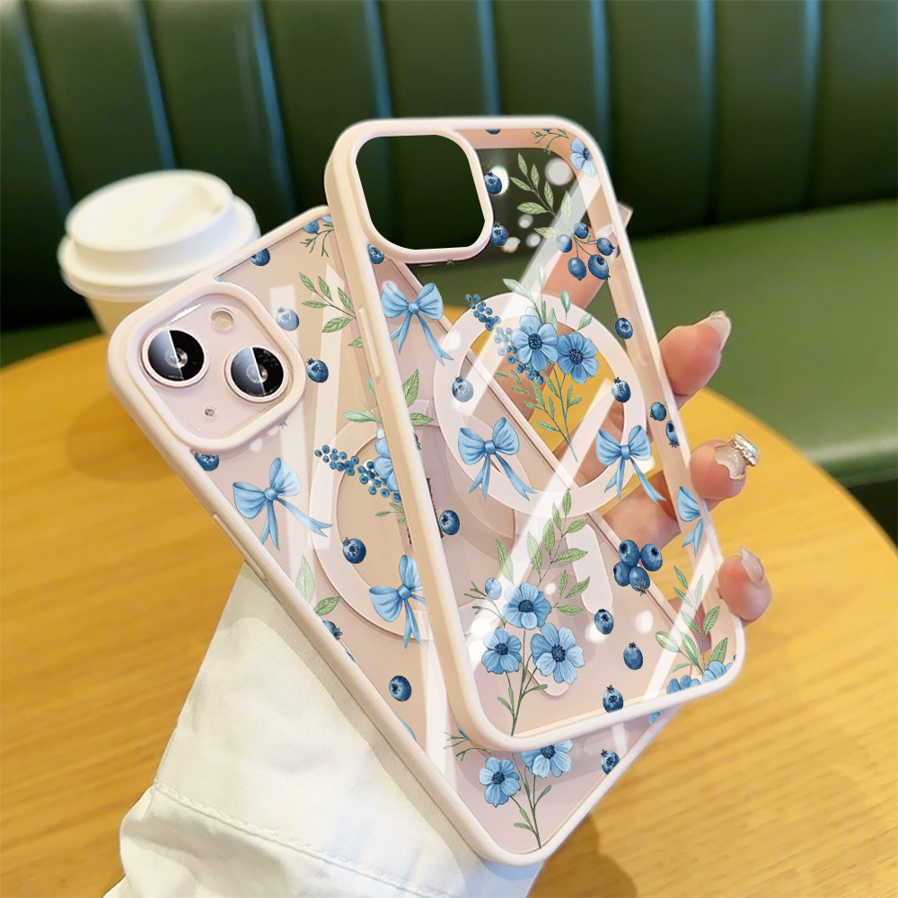 Blueberry Floral Clear Case  F - مراجعة Phone Cases For Iphone 12 Pro Max وسعره