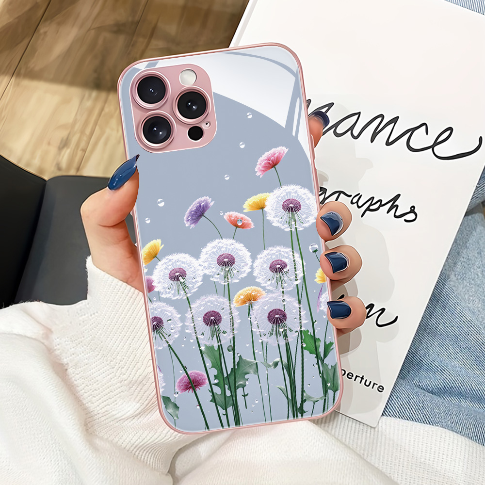 Pink Flower Tempered Glass Cas - مراجعة Phone Cases Pink وسعره