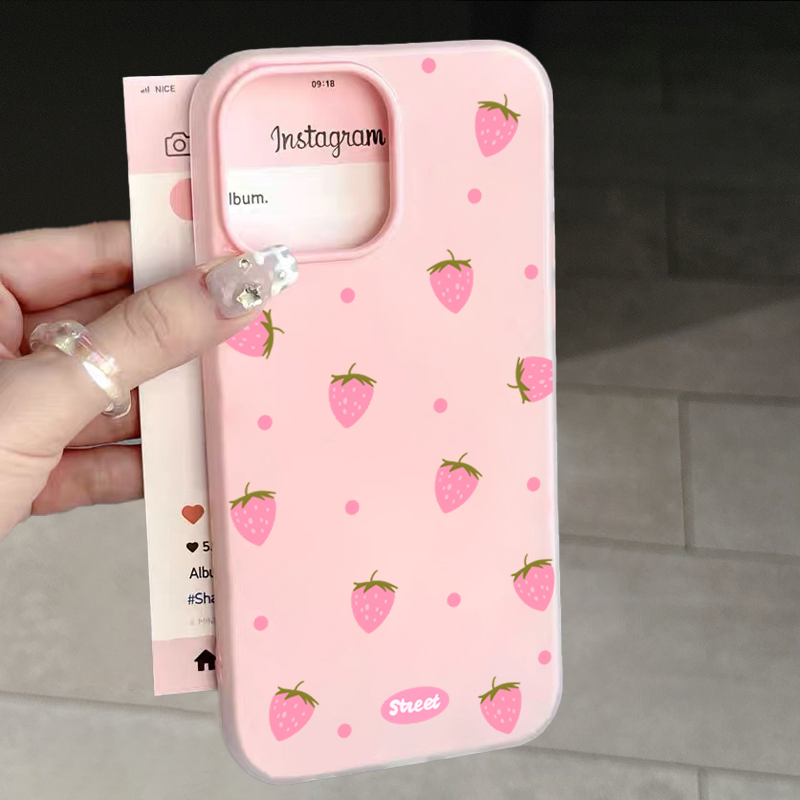 Sweet Pink Strawberry Pattern  - مراجعة Phone Cases For Iphone 12 Pro Max وسعره