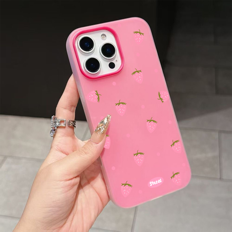 Sweet Pink Strawberry Pattern  - مراجعة Phone Cases For Iphone 12 Pro Max وسعره