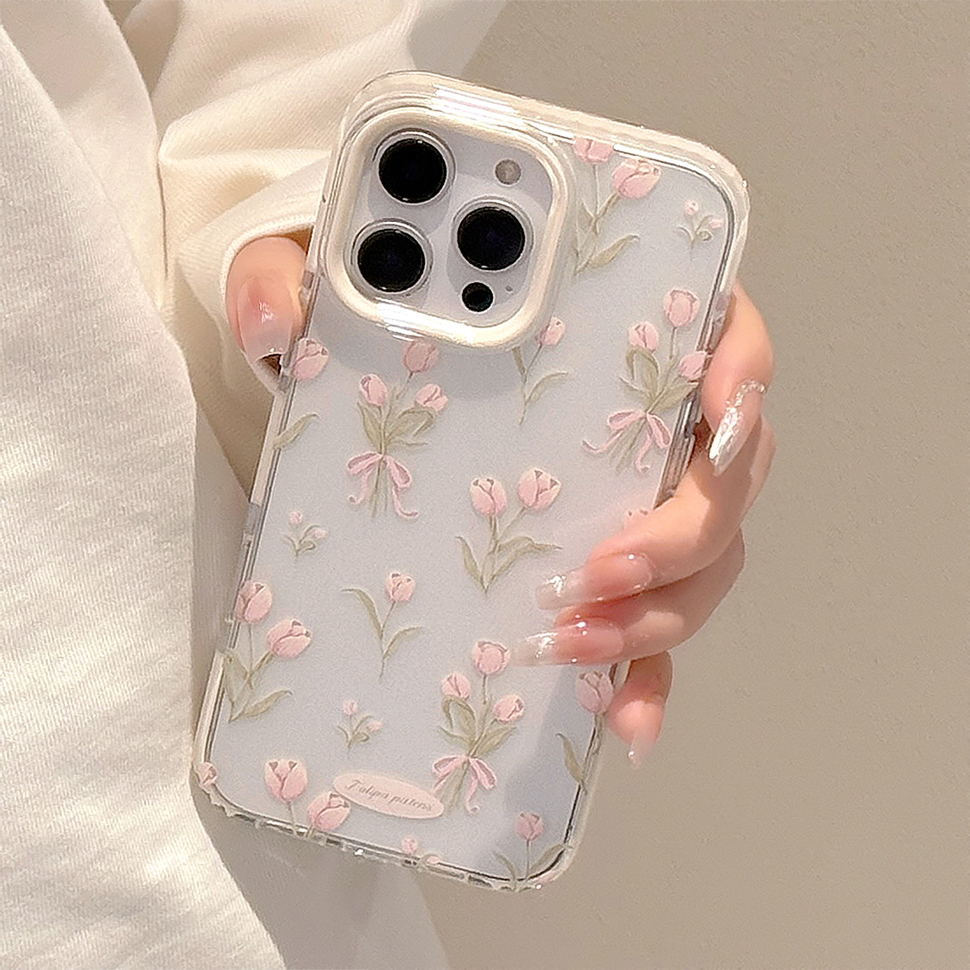 Korean Full Screen Pink Tulip  - مراجعة Phone Cases Pink وسعره