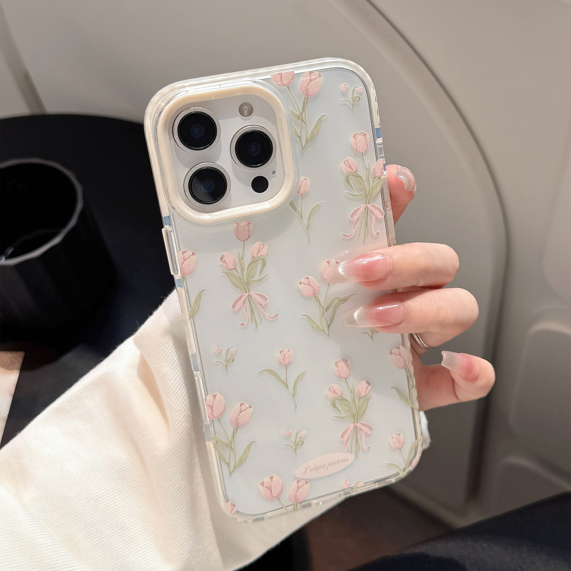 Korean Full Screen Pink Tulip  - مراجعة Phone Cases Pink وسعره