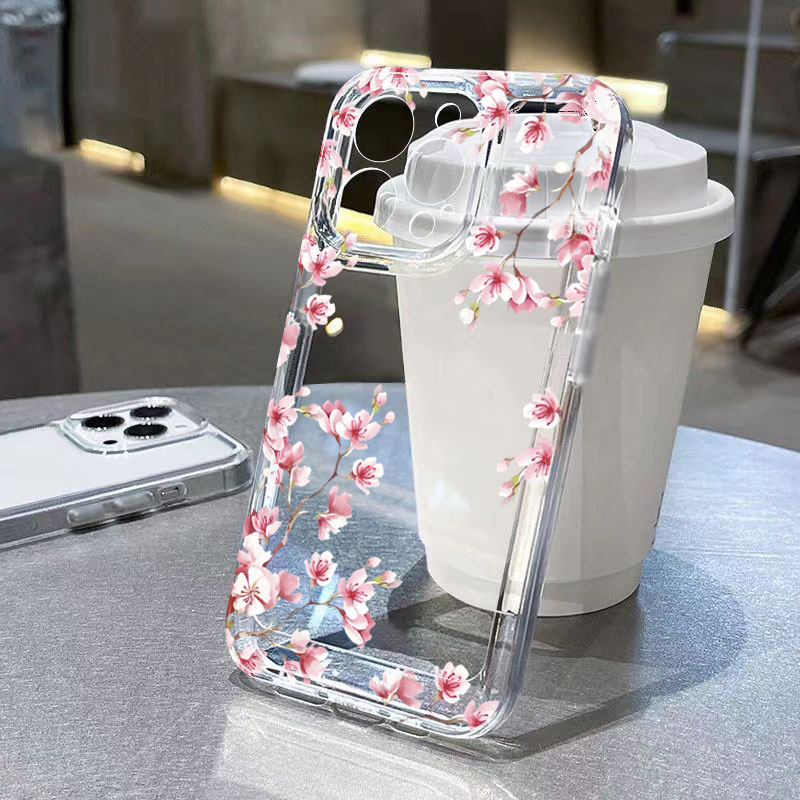 Pink Flower Design Transparent - مراجعة Phone Cases Pink وسعره