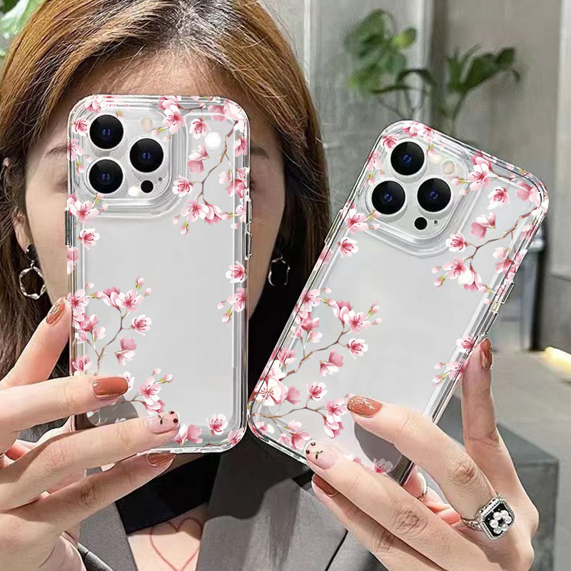 Pink Flower Design Transparent - مراجعة Phone Cases Pink وسعره