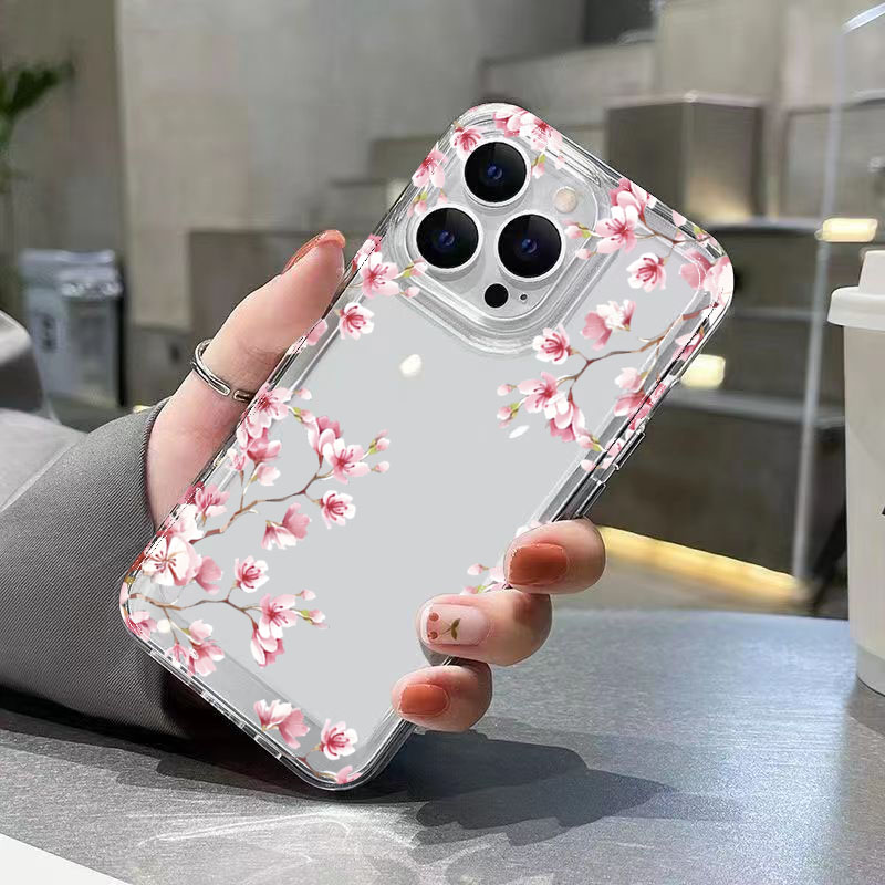 Pink Flower Design Transparent - مراجعة Phone Cases Pink وسعره