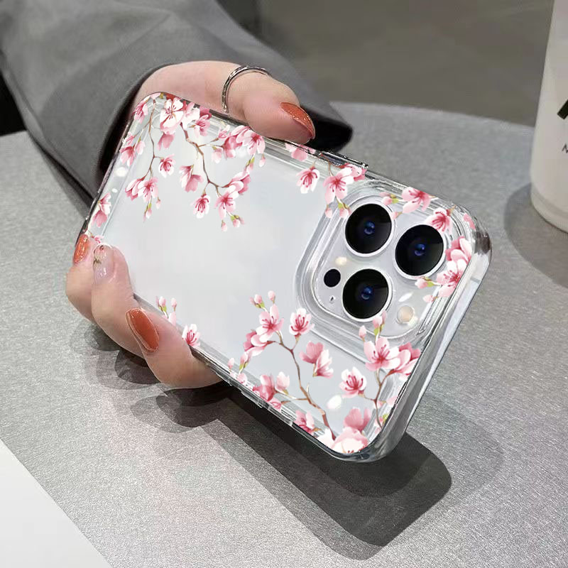 Pink Flower Design Transparent - مراجعة Phone Cases Pink وسعره
