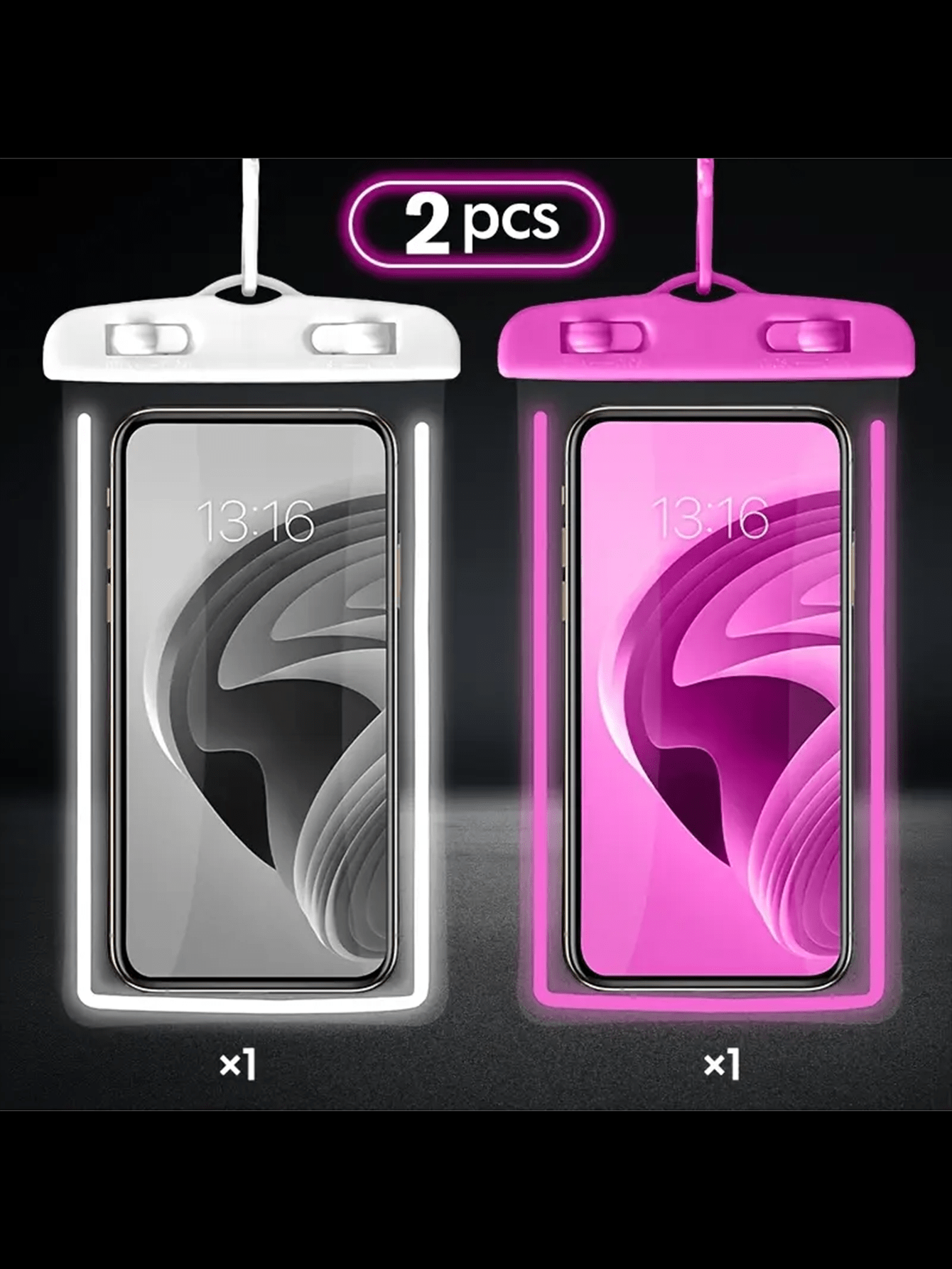 2-Pack Luminous Waterproof Pho - مراجعة Phone Cases With Pictures وسعره