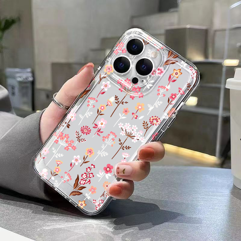 White Pink Floral Transparent  - مراجعة Phone Cases Pink وسعره