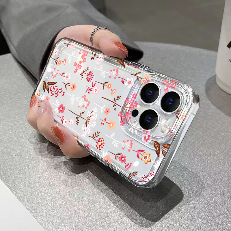 White Pink Floral Transparent  - مراجعة Phone Cases Pink وسعره
