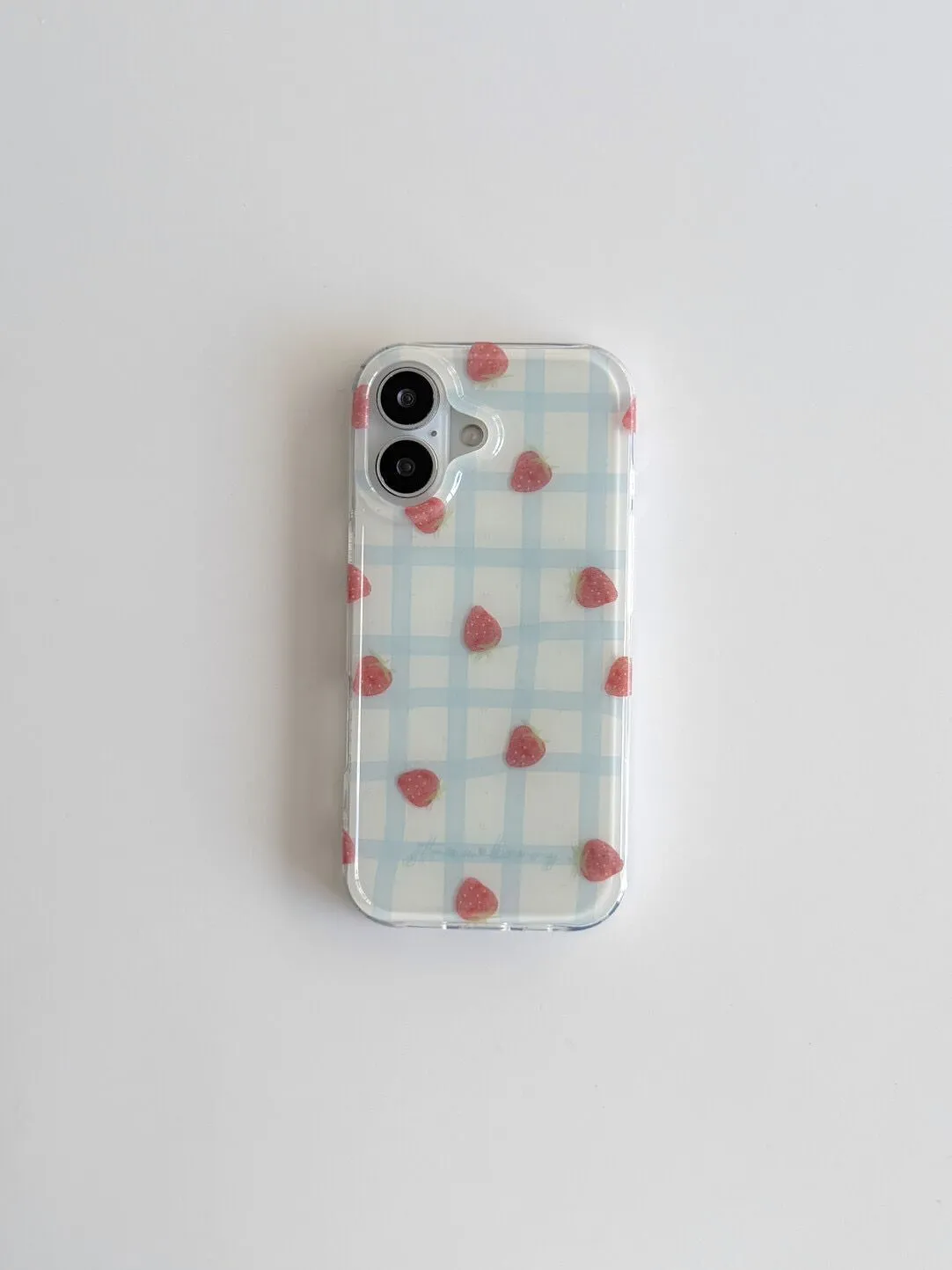 Fresh Blue Grid Pattern Strawb - مراجعة Phone Cases Y2K وسعره