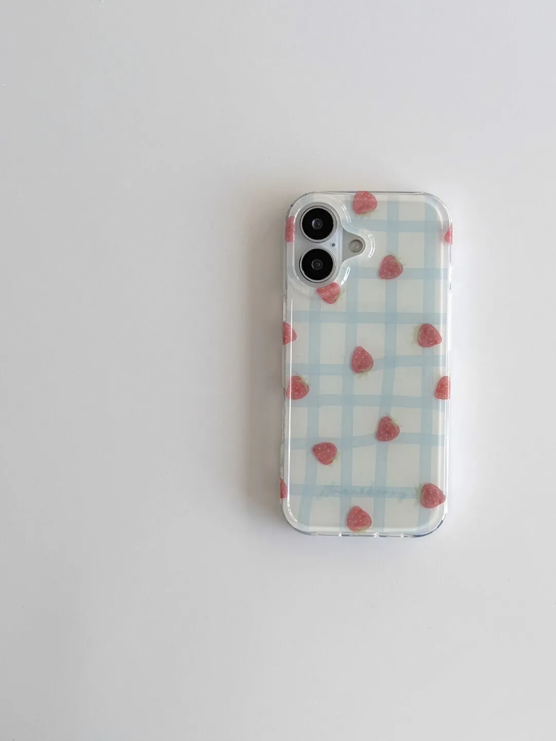 Fresh Blue Grid Pattern Strawb - مراجعة Phone Cases Y2K وسعره