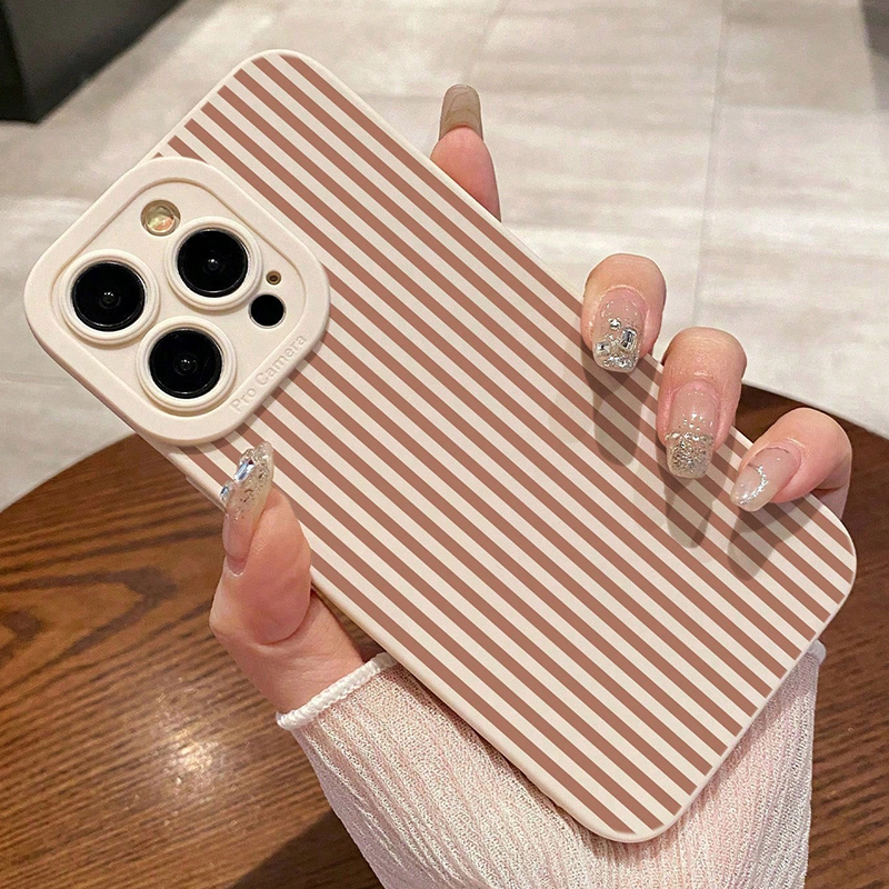 Pink Striped Painted Anti-Drop - مراجعة Phone Cases For Iphone 12 Pro Max وسعره