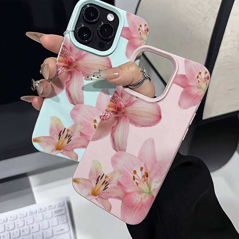 Pink Lily Lychee Texture Phone - مراجعة Phone Cases Pink وسعره
