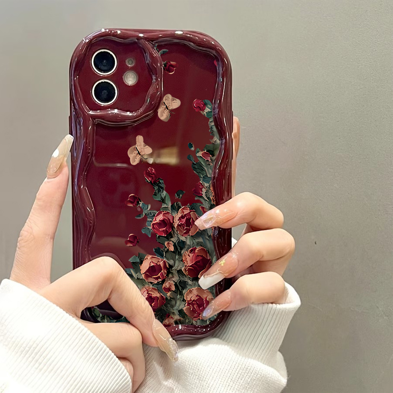 Retro Oil Painting Flower Patt - مراجعة Phone Cases Luxury وسعره